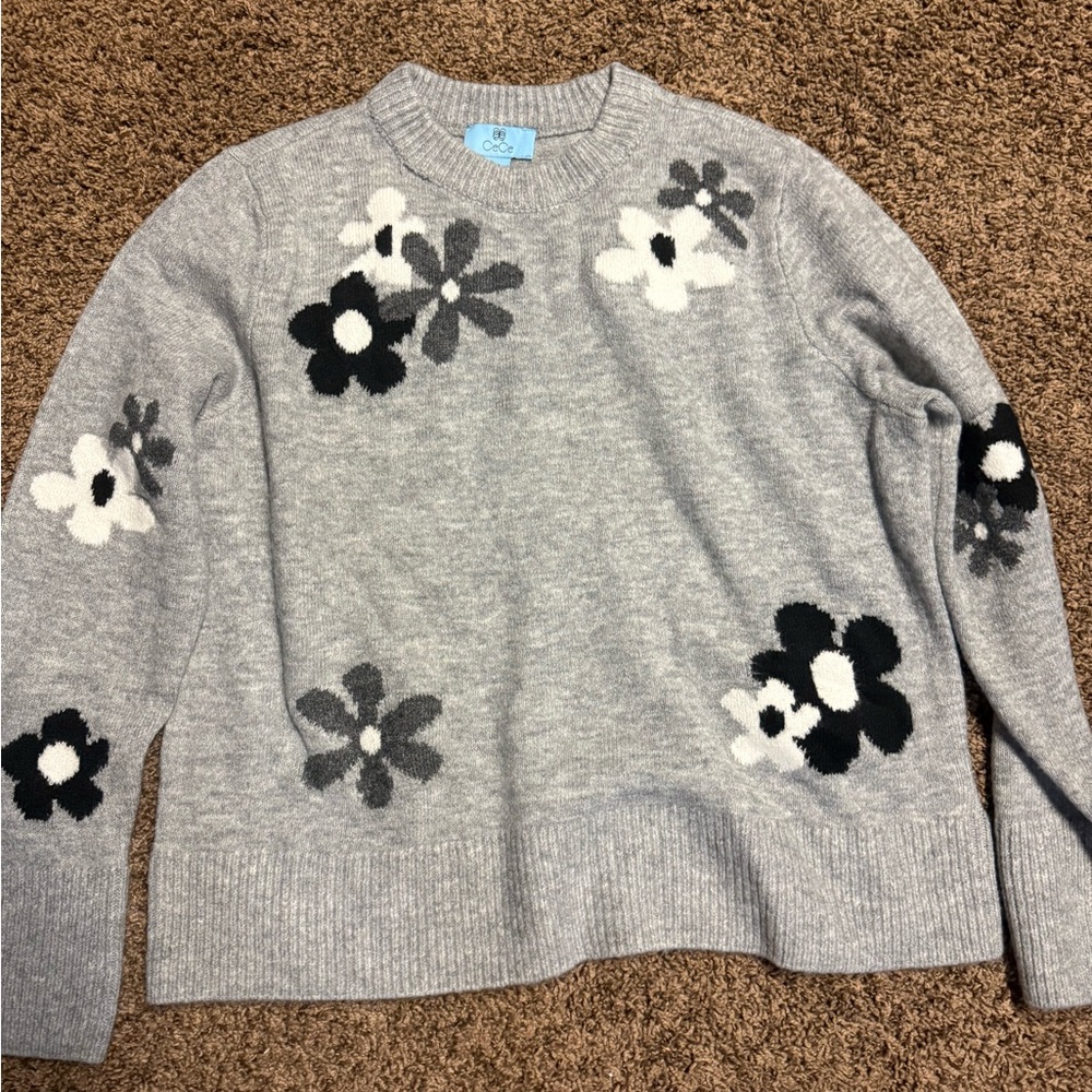 Cece floral grey knit sweater - Picture 3 of 4